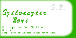 szilveszter mori business card